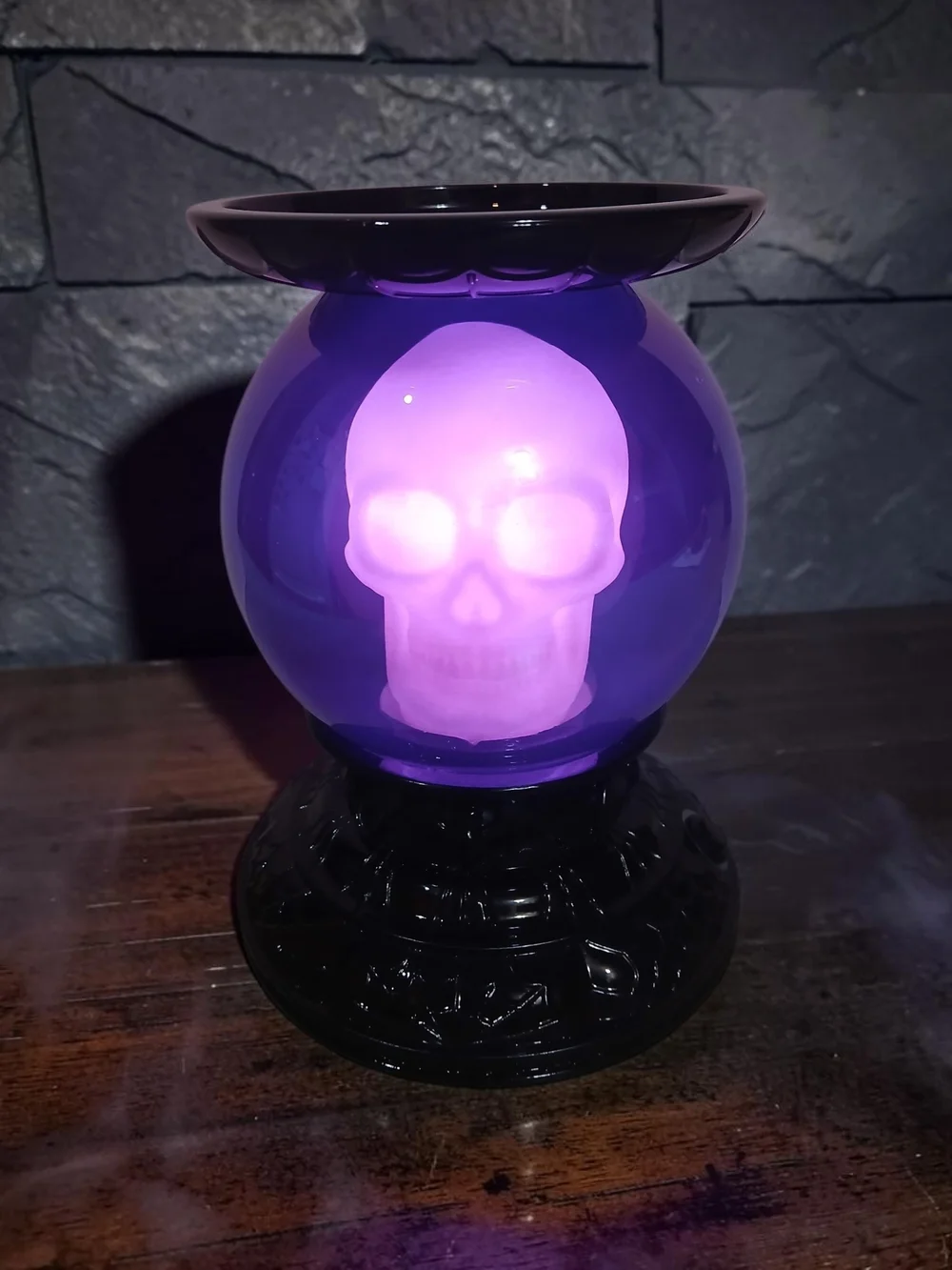 Purple Skull Glass Candle Holder- Unknown Brand